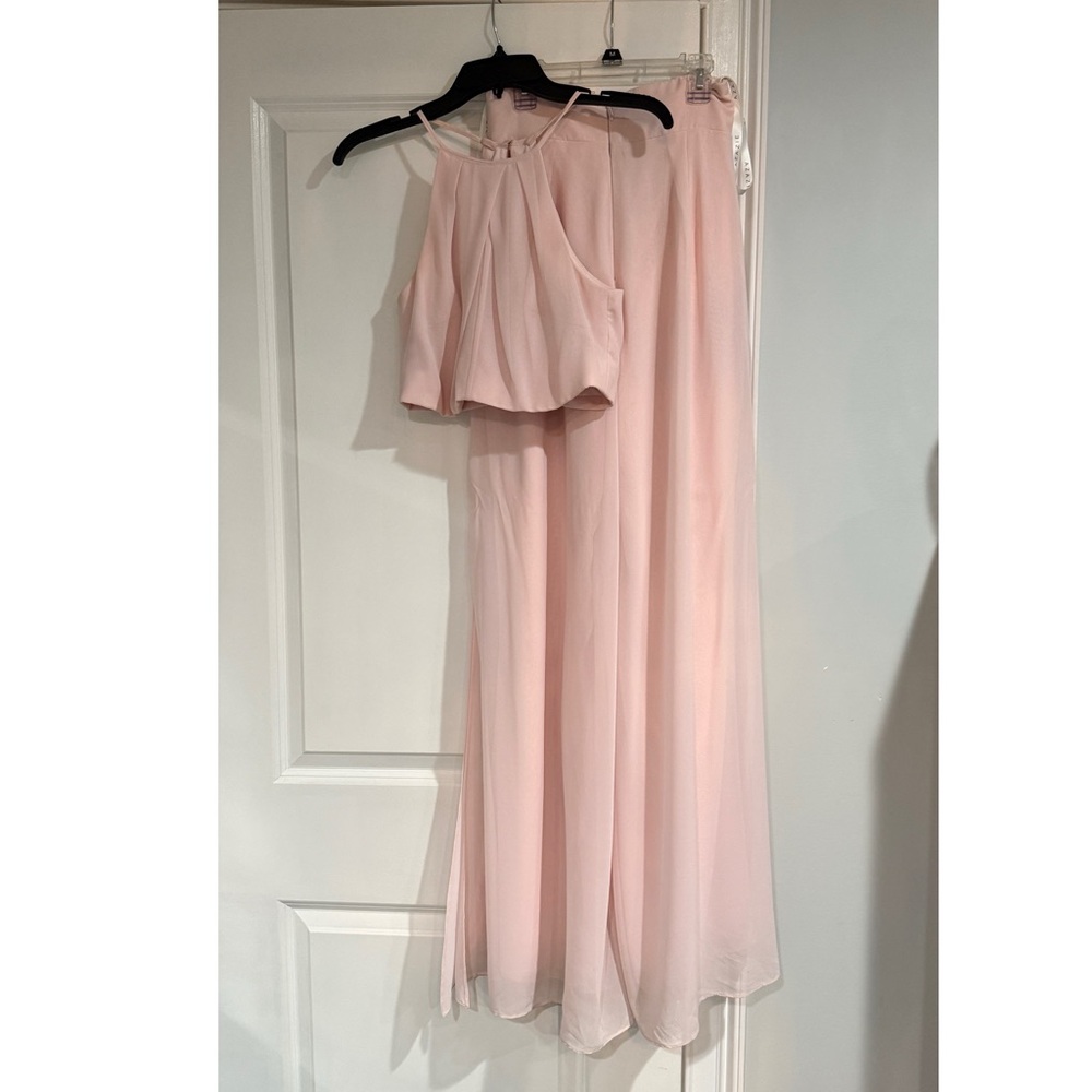 Azazie Pink Maxi Skirt Asymmetrical A-line
